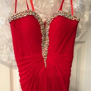 La Femme red strapless formal dress size 0